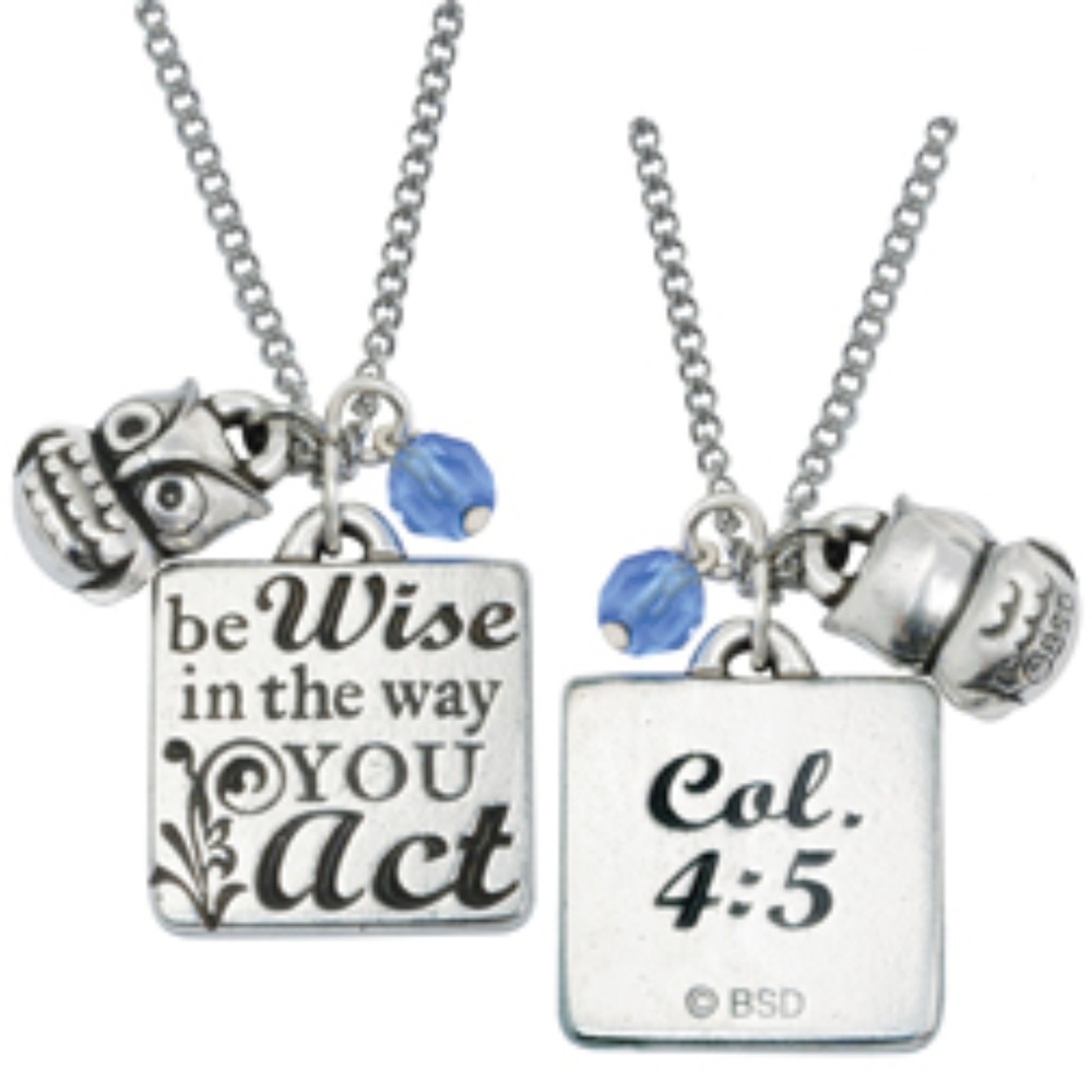 5/$25 Bob Sieman Design Be Wise W/ Owl Necklace